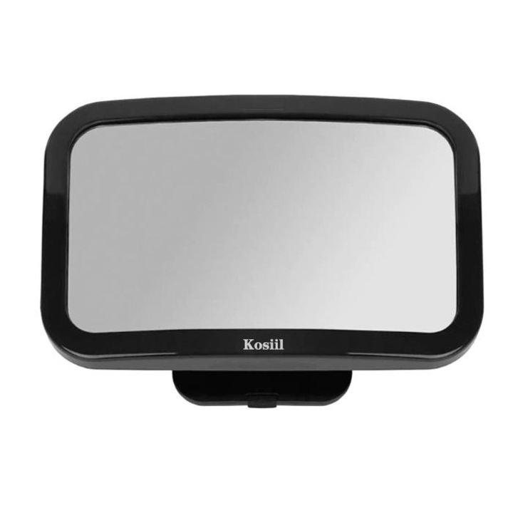 Oglinda retrovizoare auto pentru copii, Kosiil, ABS/Acril, 24.5x17.5 cm, Negru
