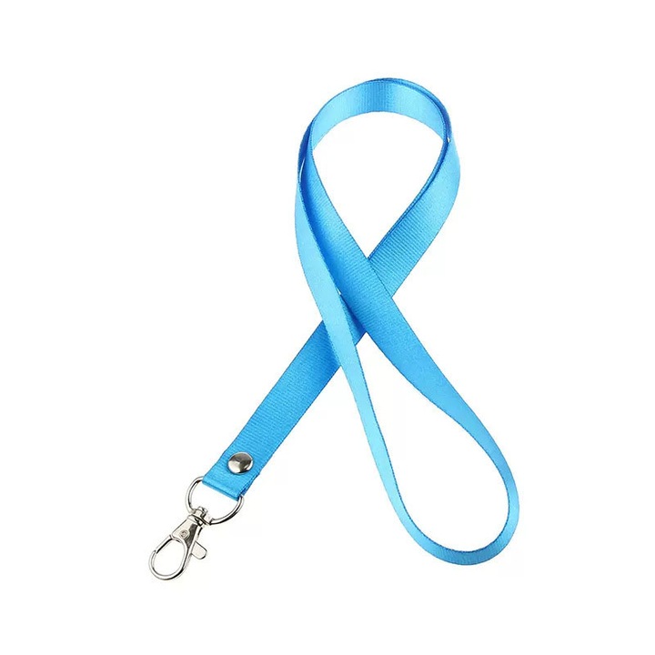 Set 10 snururi ecuson, xyedyaup, 460 mm, Franghie agatata anti-pierdere ingrosata pentru insigna pieptului de expozitie, permisul de munca si lantul Albastru deschis