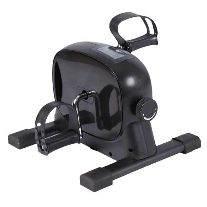 Mini bicicleta fitness, Otel/ABS/Polipropilena, Afisaj LCD, Negru