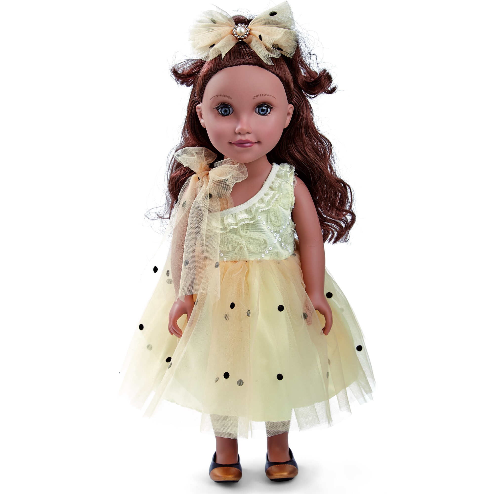 Papusa Mappy Fashion, 46 cm, cu rochita bej