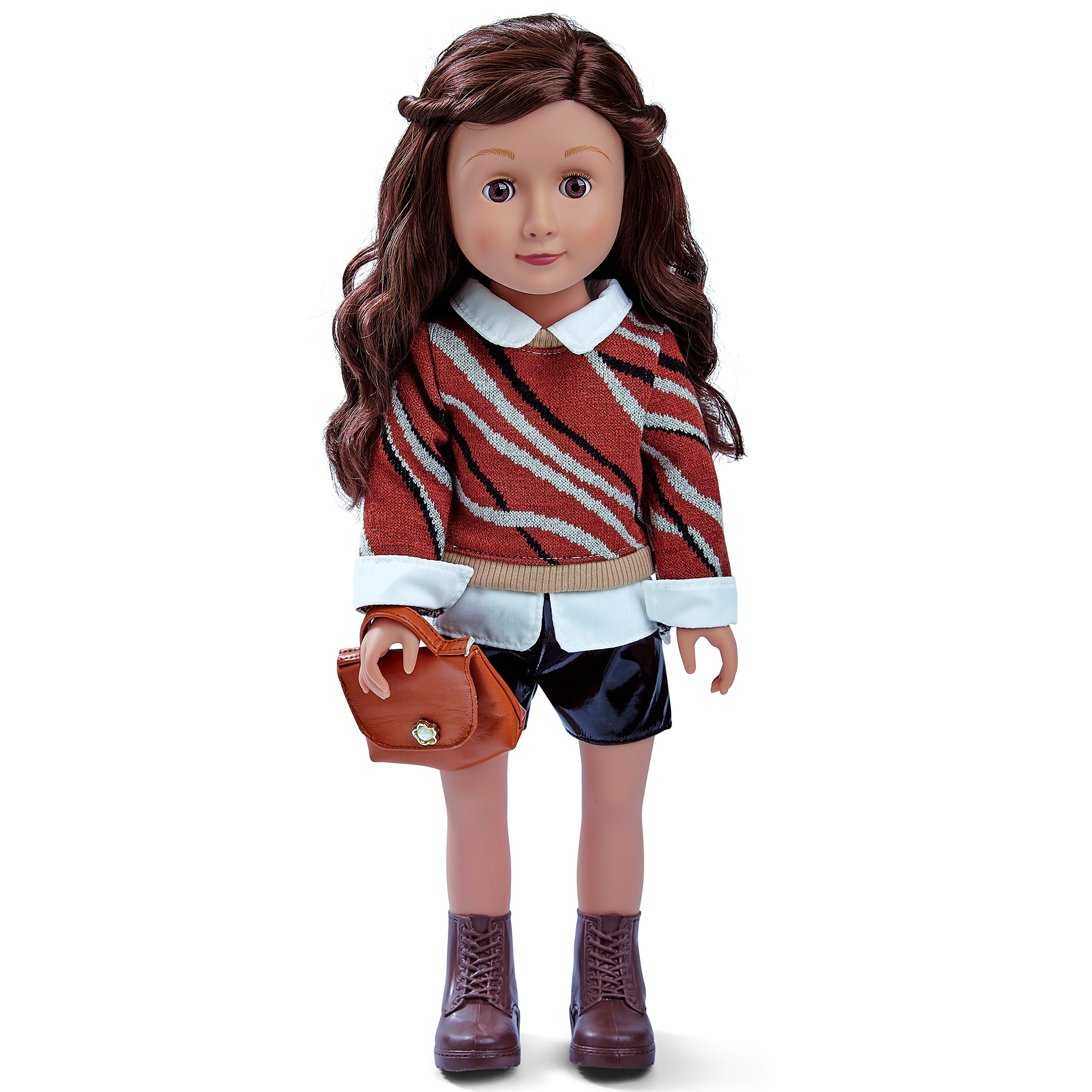 Papusa Mappy Fashion, 46 cm, cu pulover, pantaloni scurti si gentuta