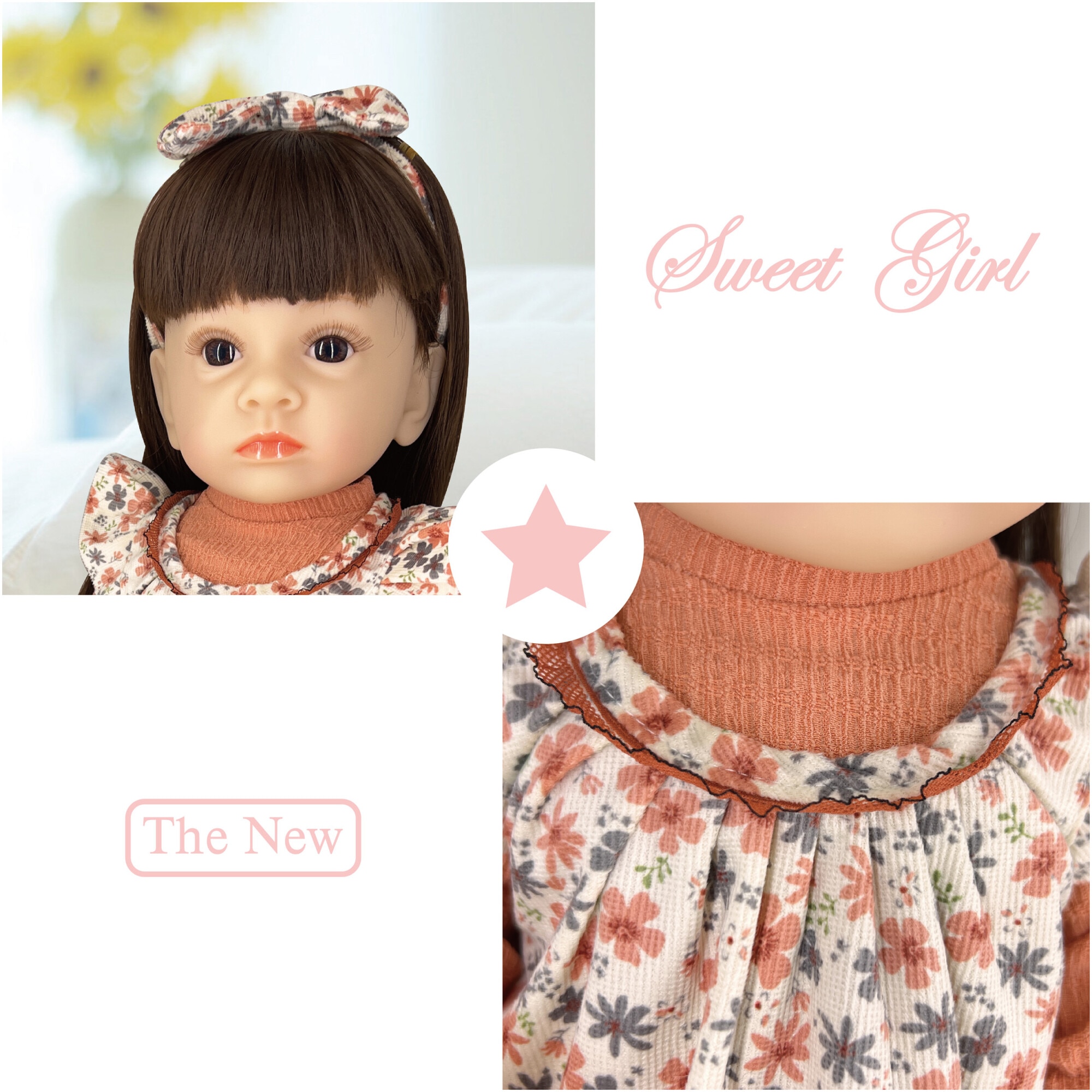 Papusa din vinil, Mappy Baby so Lovely, 56 cm, cu salopeta