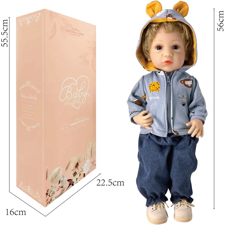 Papusa din vinil, Mappy Baby so Lovely, 56 cm, baietel