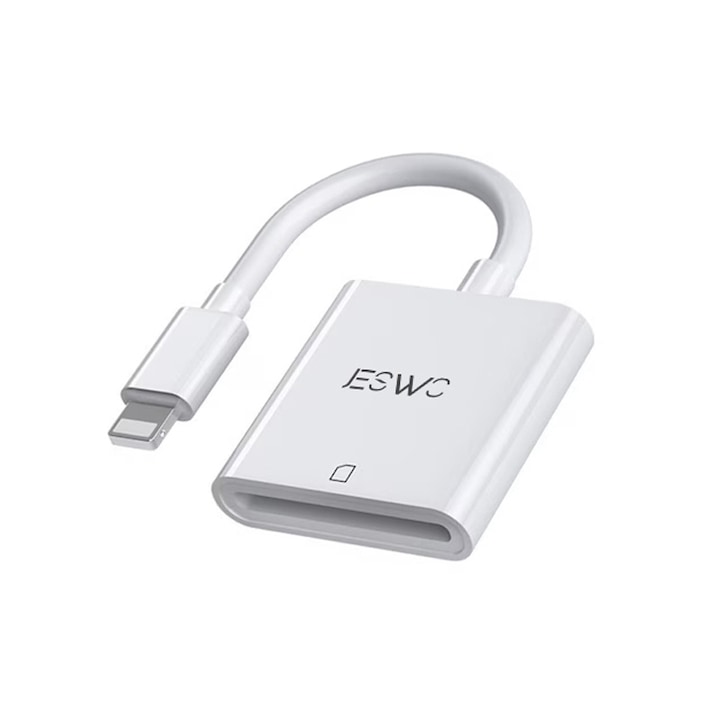 Четец на карти, JESWO, 2-в-1, SD/TF, За iPhone/iPad, Бял