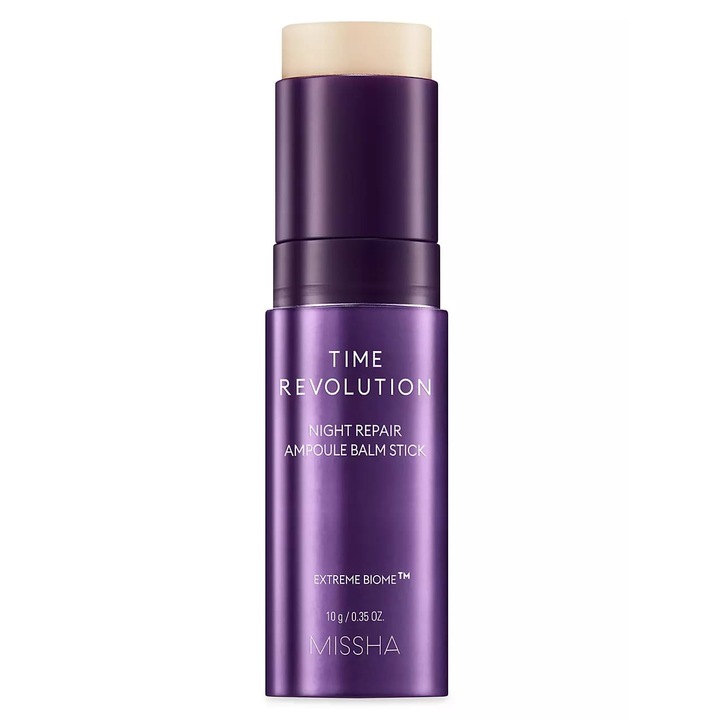 Balsam solid pentru fata, cu efect regenerant, Time Revolution Night Repair Ampoule Stick, Missha, 10g