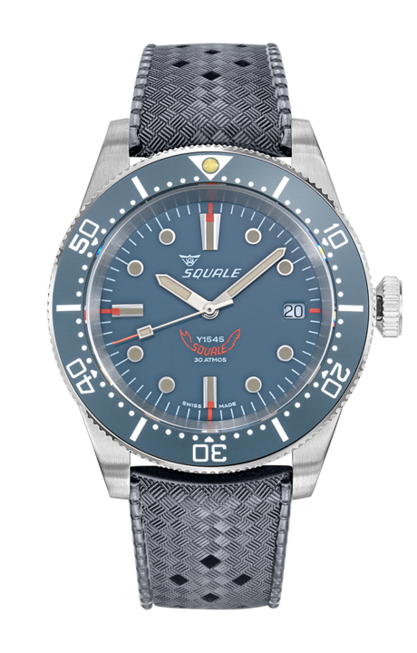 Squale 1545 Threehand Grey férfi karóra, fekete „trópusi” szíjjal