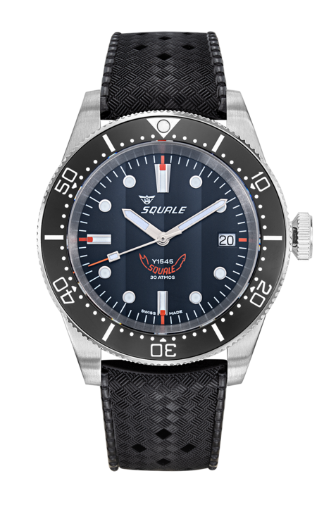 Squale 1545 Threehand Black férfi karóra, fekete „trópusi” szíjjal