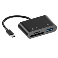 Cititor de carduri, JESWO®, 3-in-1, USB/Type-C, Aluminiu, Negru