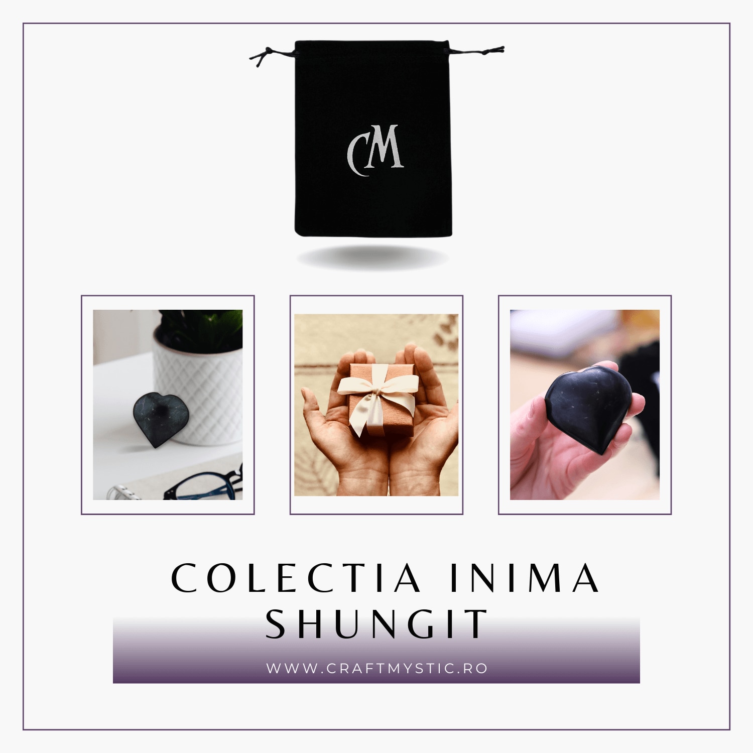 Inima Sculptata Manual de 50mm din Shungit Natural - eMAG.ro