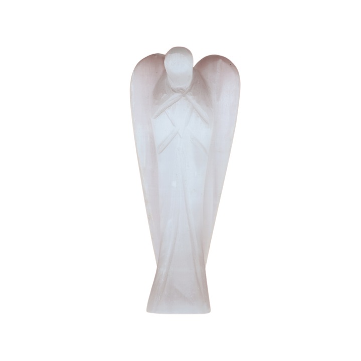 80 mm-es angyal kézzel faragott természetes szelenit kőből