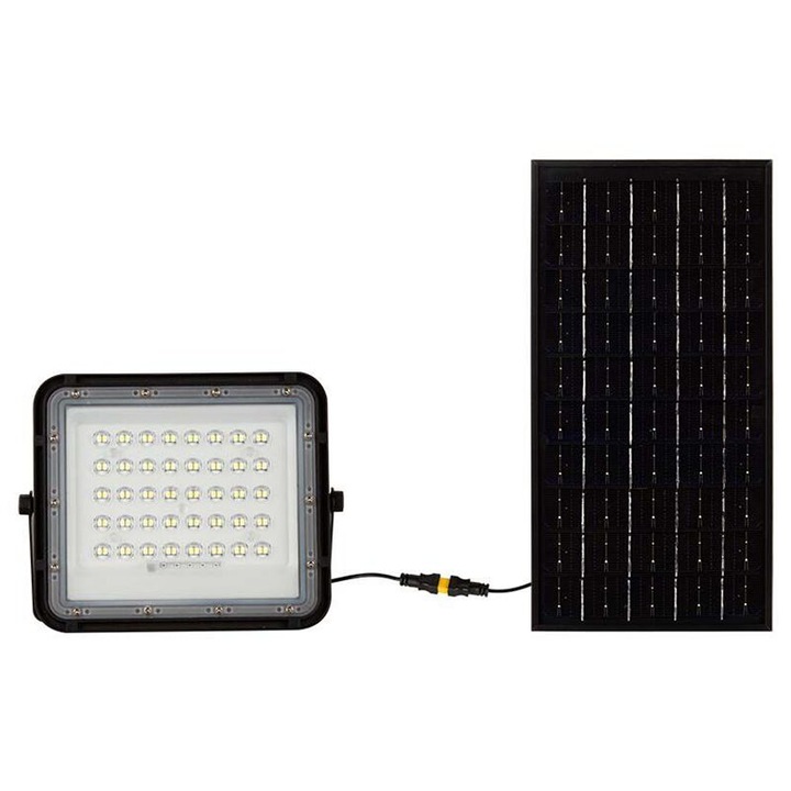 Proiector led cu incarcare solara 15 W, 1200 lm, 6400K, IP65, Aluminiu