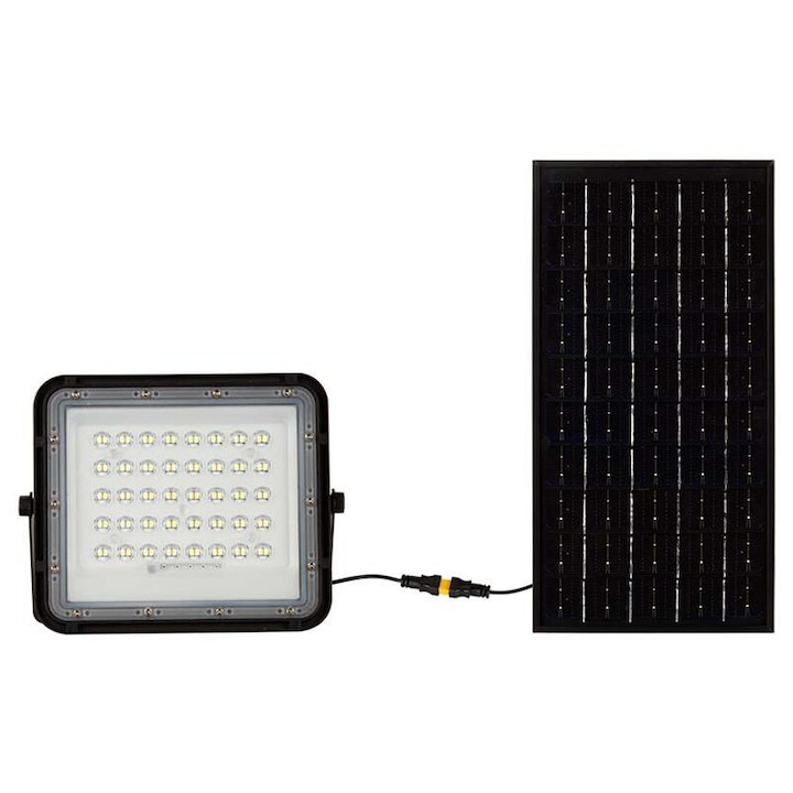 Proiector led cu incarcare solara 10 W, 800 lm, 6400K, IP65, Aluminiu