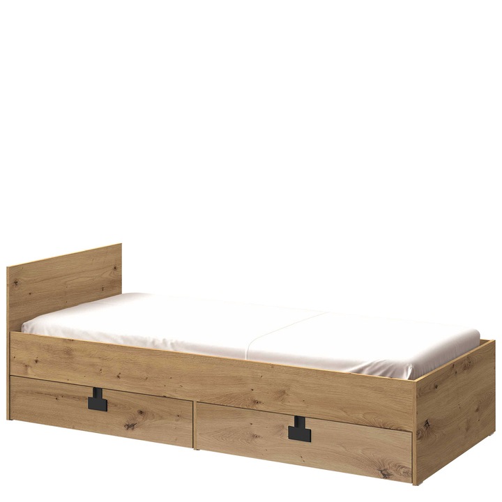 Pat Tikrote TE14 90x200, MIRJAN24, stejar artisan / stejar artisan lucios, 203x94x71 cm