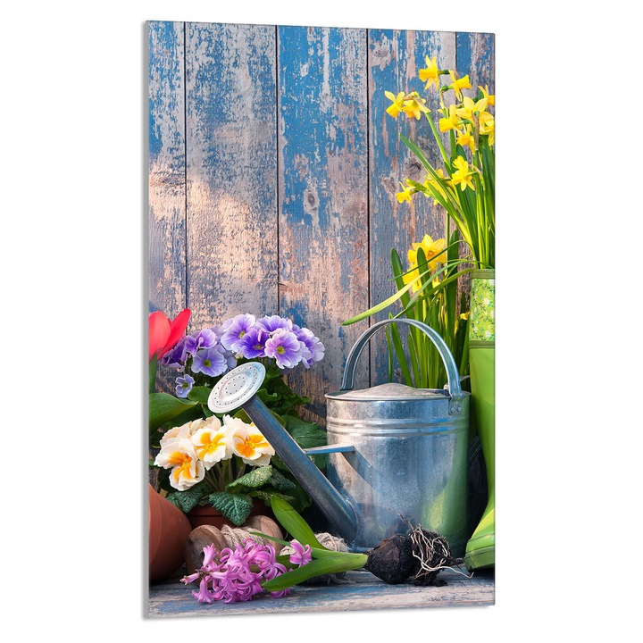 Tocator de bucatarie Gradina, DarHaus, Sticla, Multifunctional, 30x52cm, Multicolor