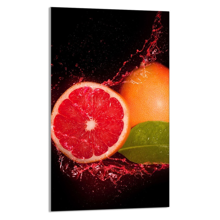 Tocator de bucatarie Grapefruit, DarHaus, Sticla, Multifunctional, 30x52cm, Multicolor