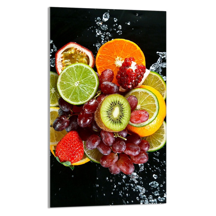 Tocator de bucatarie Fructe, DarHaus, Sticla, Multifuctional, 30x52cm, Multicolor