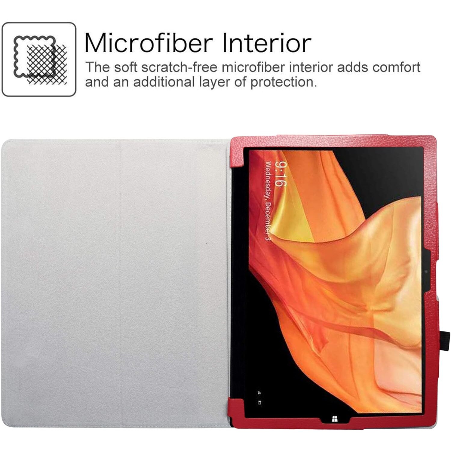 Husa tableta tip stand, compatibila cu CHUWI UBook X de 12", protectie 2 in 1, cu suport pliabil, flip cover, Rosu