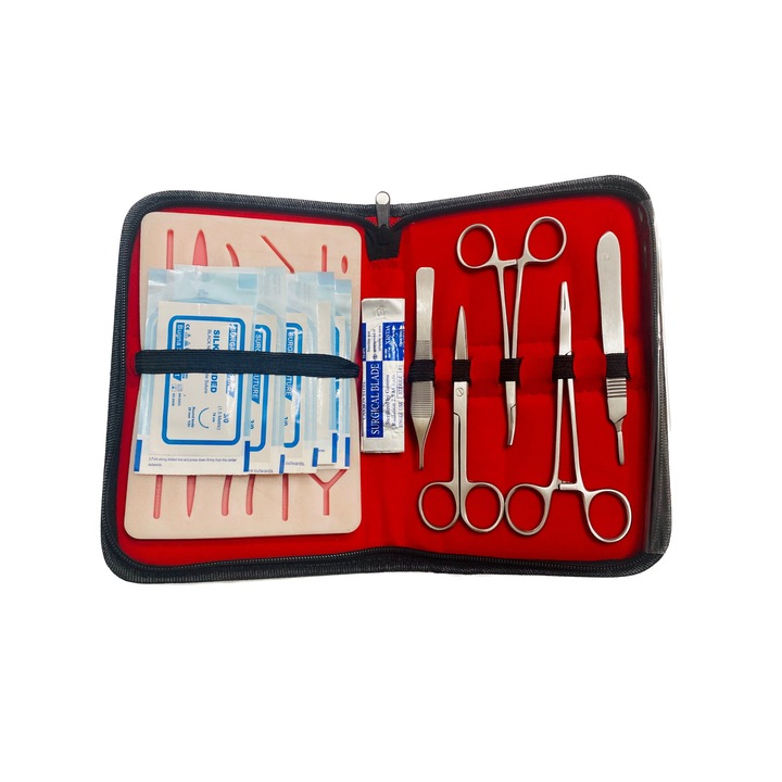 Professzionális sebészeti varrókészlet, Suture Expert, piros