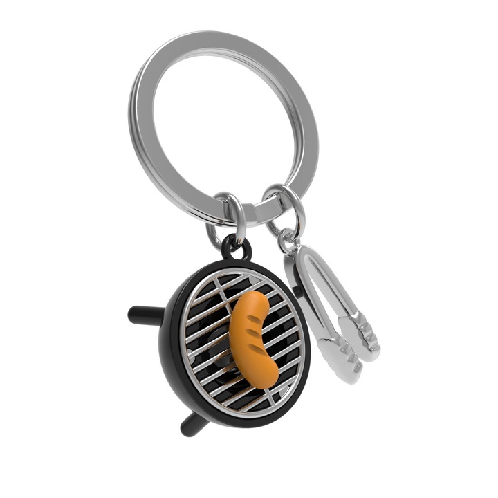 Breloc BBQ accesoriu Pinch argintiu ambalat in cutie