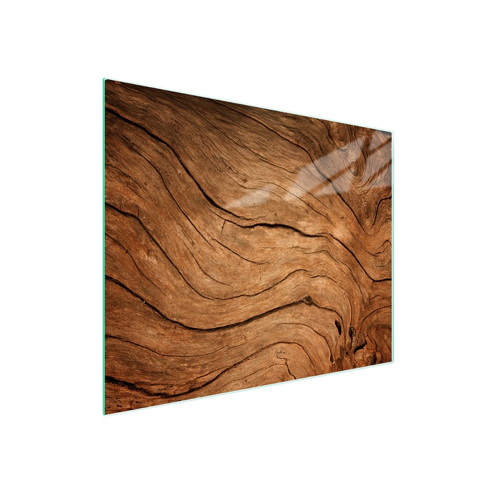 Tocator multifunctional TMK, sticla, dreptunghiular, 52x30cm, imitatie lemn