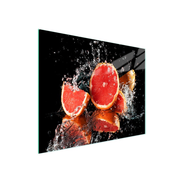 Placa de taiat, DarHaus, k-d10280, Sticla, 52x30, Grapefruit