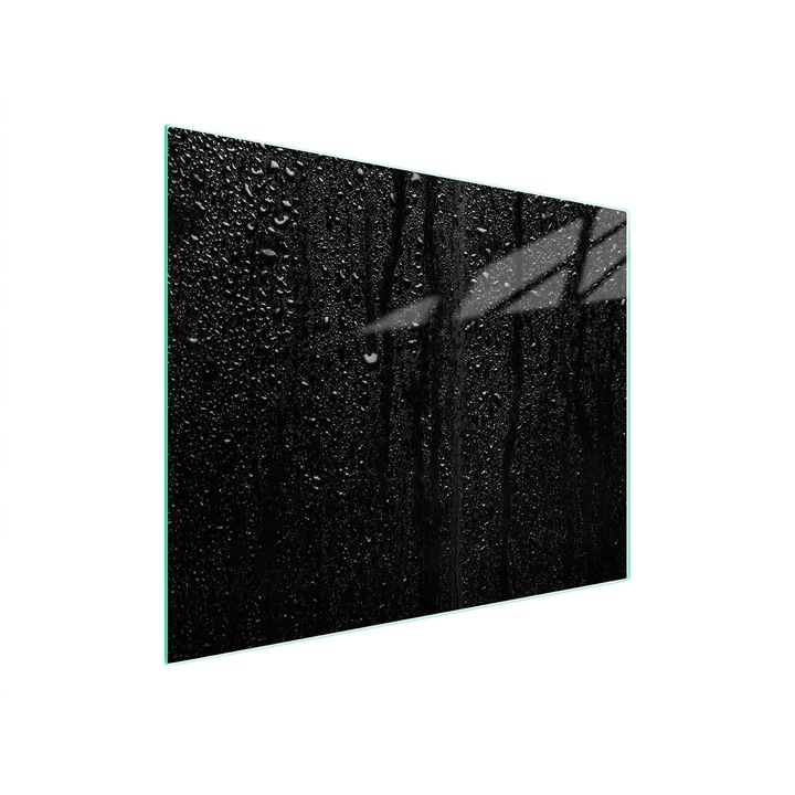 Placa de protectie din sticla pentru aragaz, DarHaus, sticla, 52x30cm, neagra