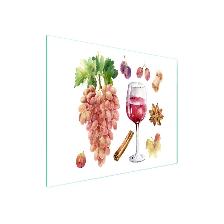Placa de taiat, DarHaus, k-d10386, Sticla, 52x30, Vin