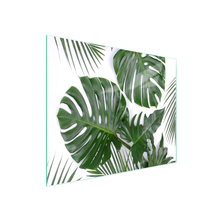 Placa de taiat, DarHaus, k-d10443, Sticla, 52x30, Monstera