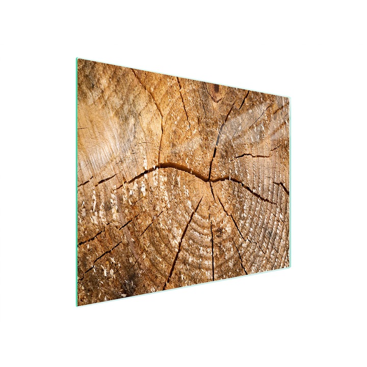 Tocator de bucatarie DarHaus, Sticla, 52x30cm, imitatie lemn