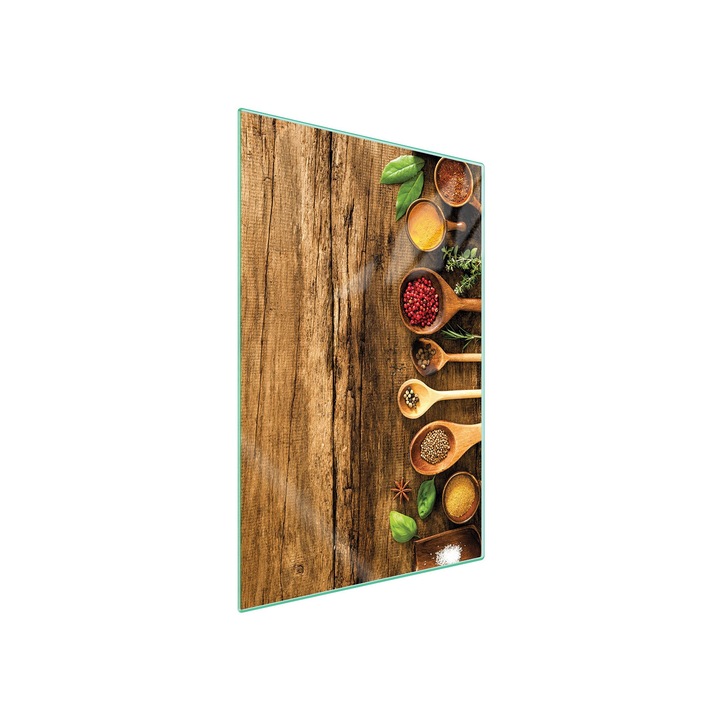 Tocator de bucatarie multifunctional, TMK, k-130197, Sticla, 35x52 cm, Condimente