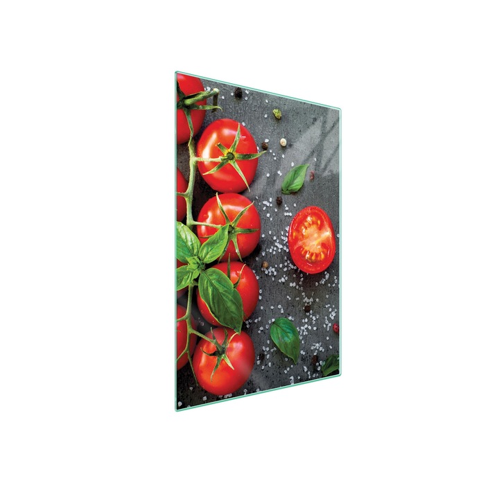 Tocator de bucatarie multifunctional, TMK, k-130249, Sticla, 35x52 cm, Rosii