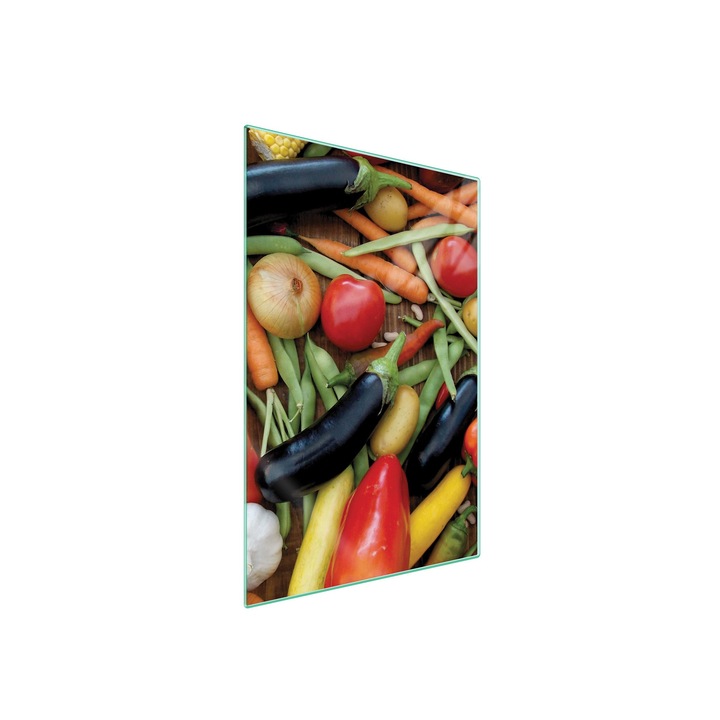 Többfunkciós konyhai vágódeszka, TMK, k-130321, Üveg, 35x52 cm, Zöldség