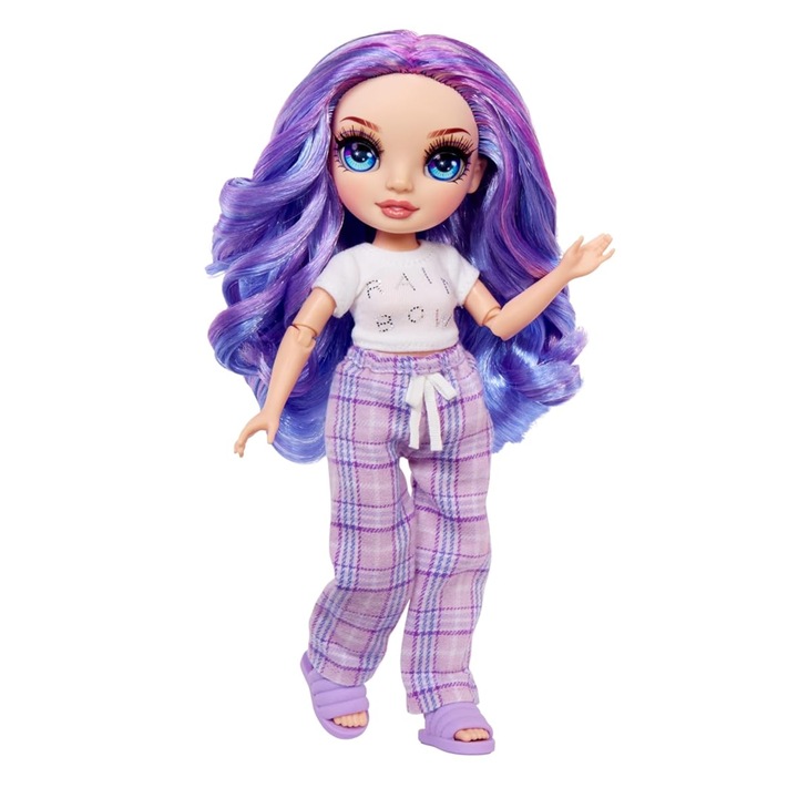Rainbow High Junior PJ Party Fashion Doll (Purple) Violet Willow с пижама и аксесоари 23 cm