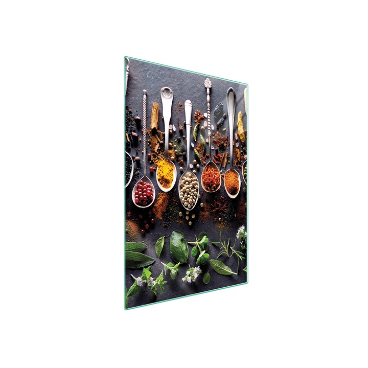 Tocator de bucatarie multifunctional, TMK, k-130391, Sticla, 35x52 cm, Condimente