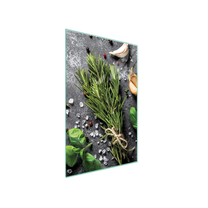 Többfunkciós konyhai vágódeszka, TMK, k-130408, Üveg, 35x52 cm, Fűszerek