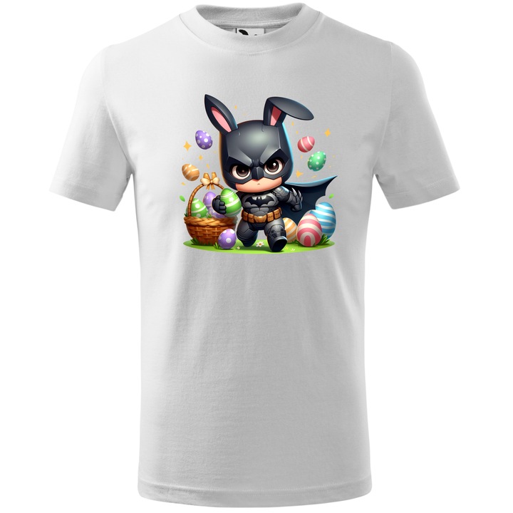 Tricou Paste, Personalizat Batman, Bumbac 100%, Pentru Copii, Alb, 12 ani, 158 cm