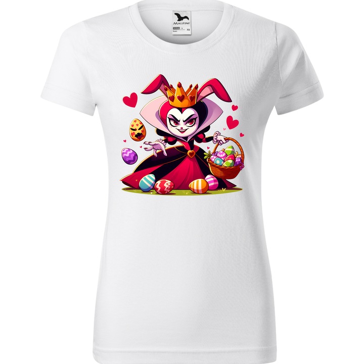 Tricou Paste, Personalizat Disney- Queen of Hearts, Bumbac 100%, Pentru Copii, Alb, 12 ani, 158 cm