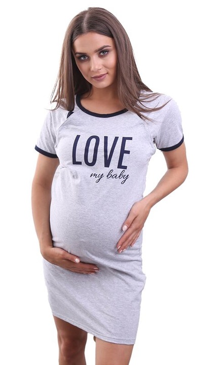Szoptatos ing, Formommy, I love my Baby, Pamutbol, Ferde kapcsos, Szurke meret, Szürke