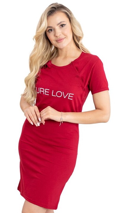 Camasa alaptat, Formommy, Purelove, Din bumbac, Cu capse oblice, Masura Red, Rosu, L