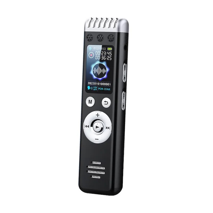 Професионален диктофон с гласово активиране, IMODIX, 16 GB вътрешна памет, черен