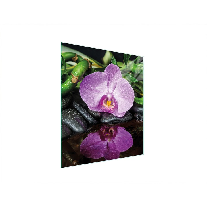 Tocator multifunctional DarHaus, sticla tempearata, 45x52cm, Orchidea