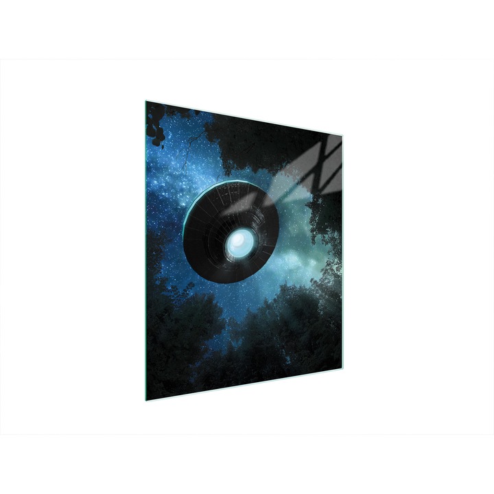 DarHaus Többfunkciós vágódeszka, edzett üveg, 45x52cm, Kék/Fekete