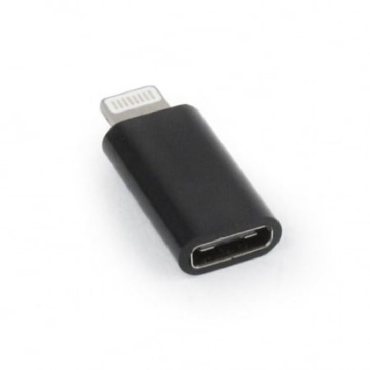 USB-C adapter USB Iphone-hoz, 8 tűs - fekete, Dactilion®