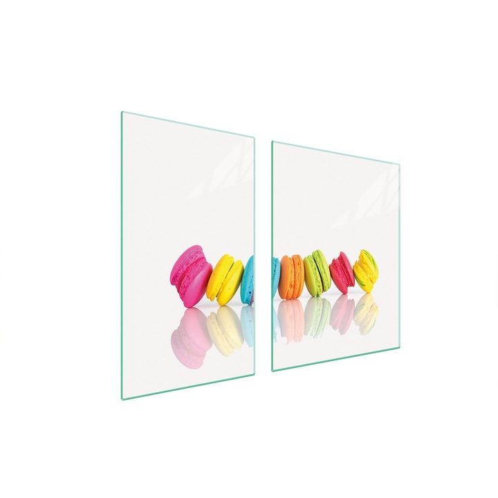 Мултифункционална дъска за рязане DarHaus, закалено стъкло, многоцветна, 100x52см