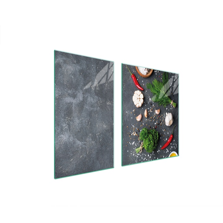 Tocator multifunctional DarHaus, sticla securizata, Slate, 100x52cm