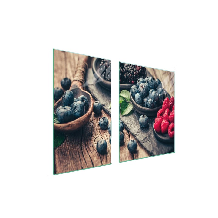 Кухненска дъска за рязане DarHaus, k-240522, закалено стъкло, модел плодове, 100x52см