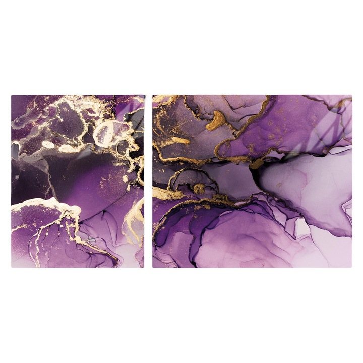 Многофункционална дъска за рязане DarHaus, стъкло, 100x52см, виолетова