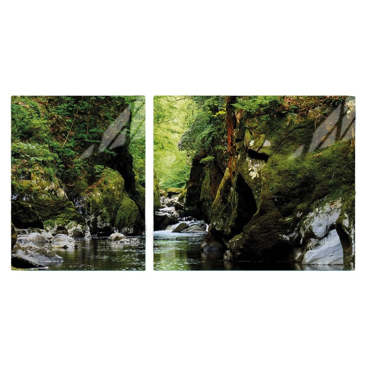 Комплект 2 многофункционални дъски за рязане DarHaus, стъкло, 100x52см