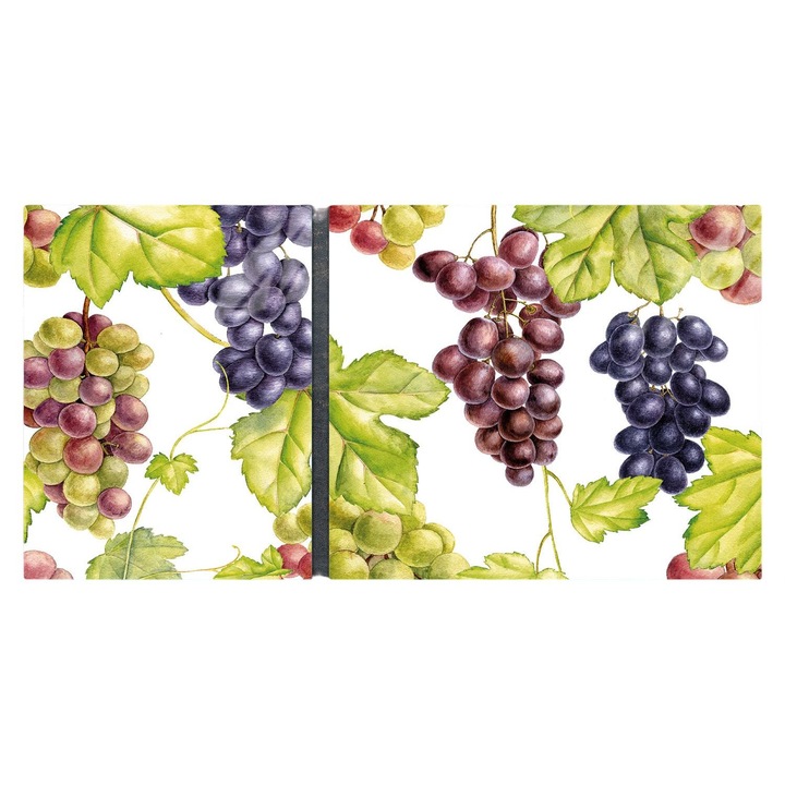 Комплект 2 многофункционални дъски за рязане DarHaus, стъкло, 100x52см, Плодове