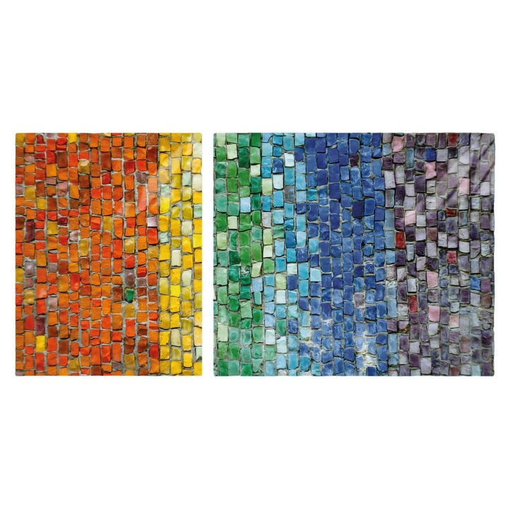 Комплект 2 многофункционални дъски за рязане, DarHaus, стъкло, 100x52см, многоцветни